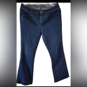 CALVIN KLEIN SHAPE  WOMENS BOOTCUT DARK WASH BLUE JEANS SIZE 31/12
